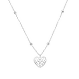Believer Heart Drop Necklace, Silver