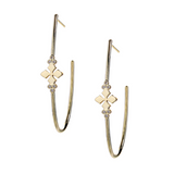 Believer Cross Hoop Earrings, Gold