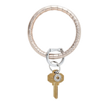 Leather Big O® Key Ring, Champagne Croc-Embossed