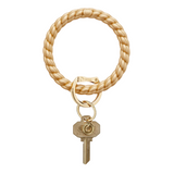 Silicone Big O® Key Ring, Solid Gold Rush Braided
