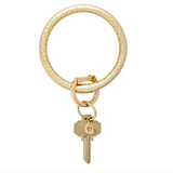 Leather Big O® Key Ring, Solid Gold Rush Croc-Embossed