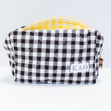 Sorority Gingham Quilted Makeup Bag