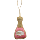 Fabric Champagne Bottle Ornament