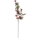 35" Snowy Pine Branch w Red Bells