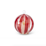 4" Red Stripe LED Ornament