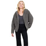 CozyChic Chevron Rib Cardigan, Olive Branch