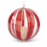 6" Red Stripe LED Ornament