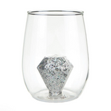 Glitter Diamond Stemless Wine Glass