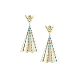 Solaris Statement Earrings, Aqua Glass