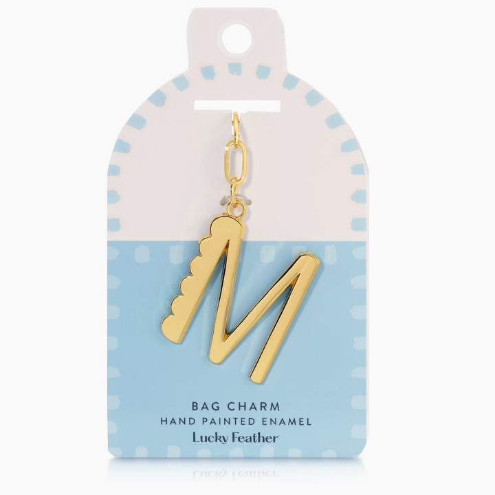 Initial Enamel Bag Charm/Key Chain