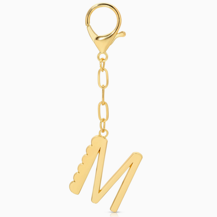 Initial Enamel Bag Charm/Key Chain