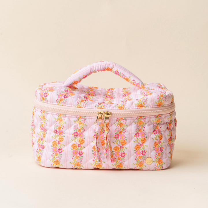 Glam & Go Quilted Cosmetic Bag, Petal Parade Pink