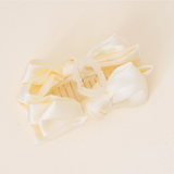 Satin Bow Claw Clip, Cream