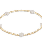 egirl Signature Cross Small 2mm Gold Bracelet - Off-White