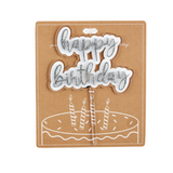 Silver Birthday Cake Topper