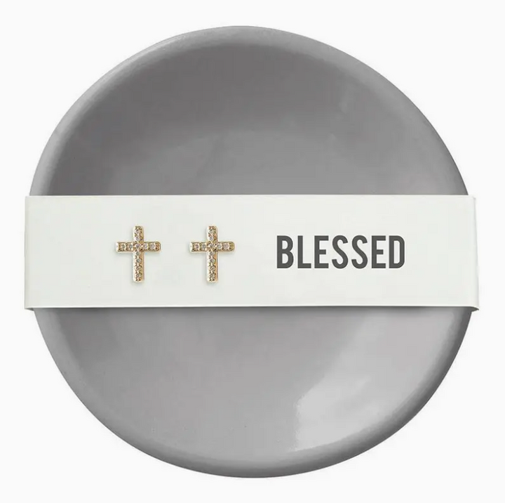 Blessed Ceramic Ring Dish & Earrings