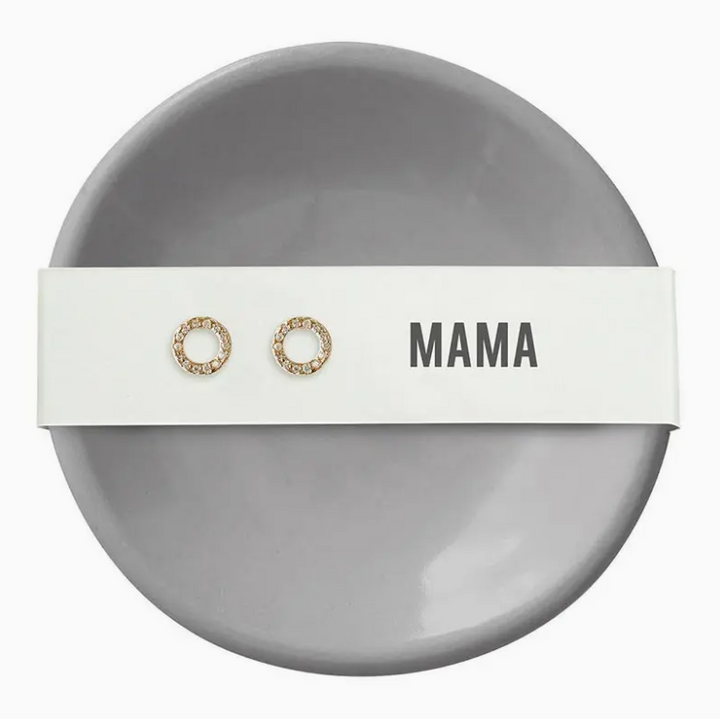 Mama Ceramic Ring Dish & Earrings