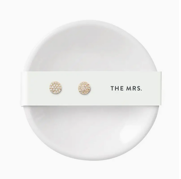 The Mrs Ceramic Ring Dish & Earrings