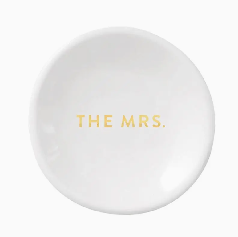 The Mrs Ceramic Ring Dish & Earrings