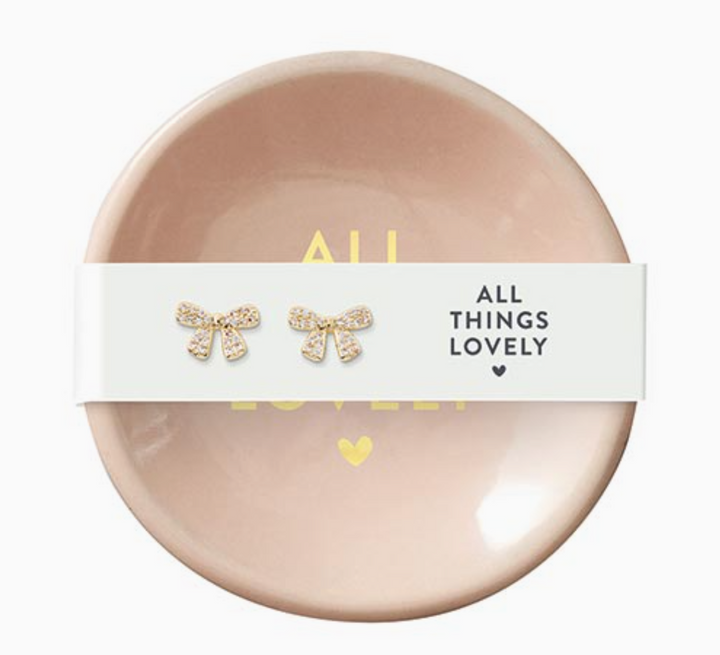 All Things Lovely Ceramic Ring Dish & Earrings