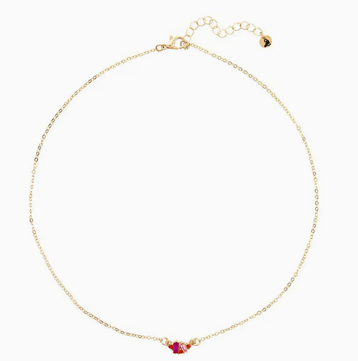 You Brighten the World Treasure Box Necklace, Hot Pink