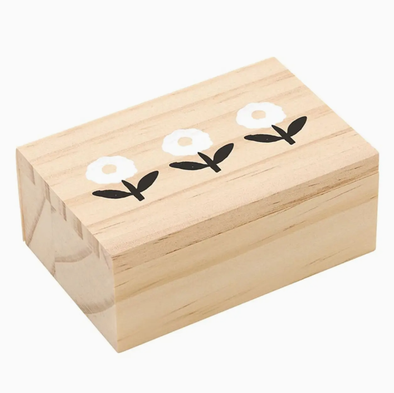 Flower Trio Treasure Box Necklace, Black