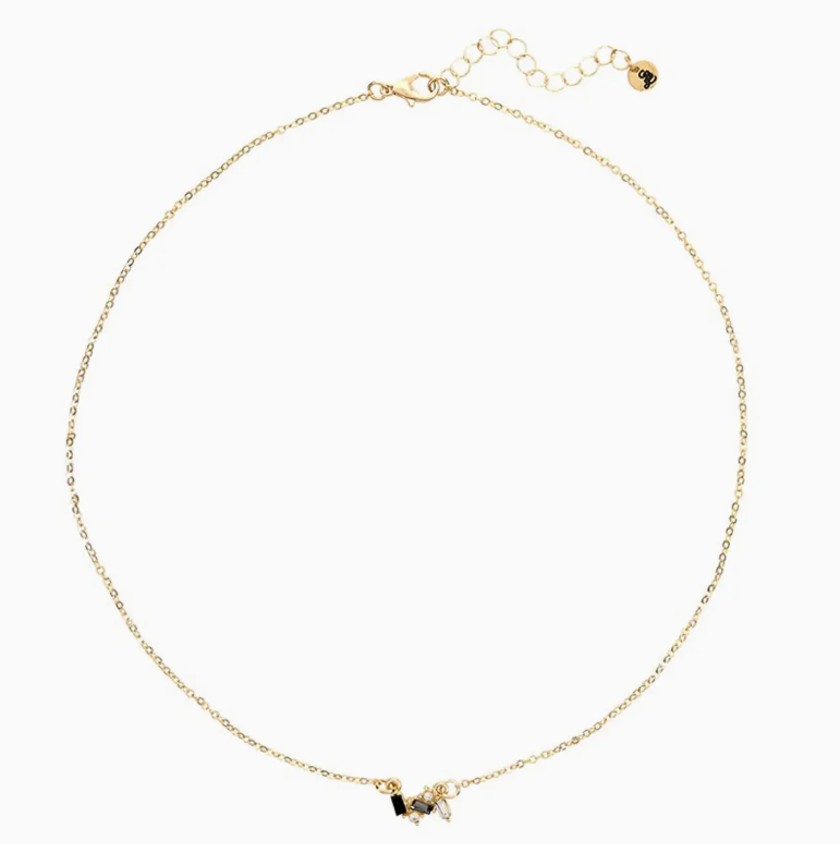 Flower Trio Treasure Box Necklace, Black