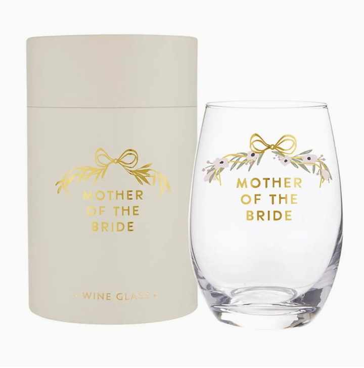 Mother of the Bride Stemless Wine Glass