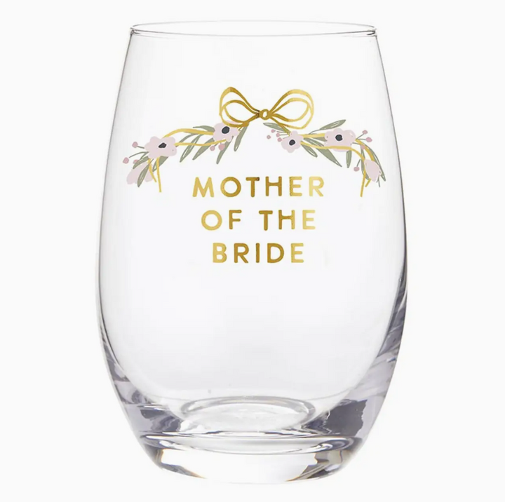 Mother of the Bride Stemless Wine Glass