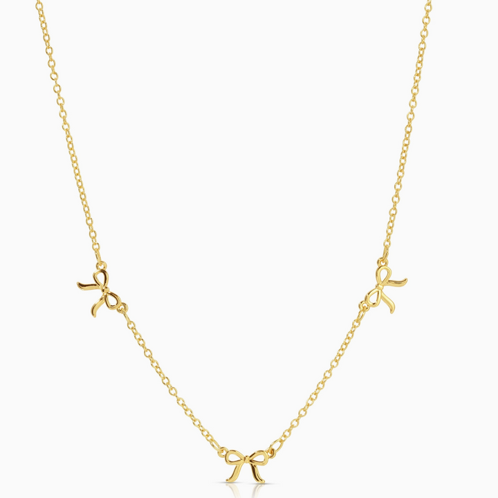 Beautiful Bows Necklace, Gold