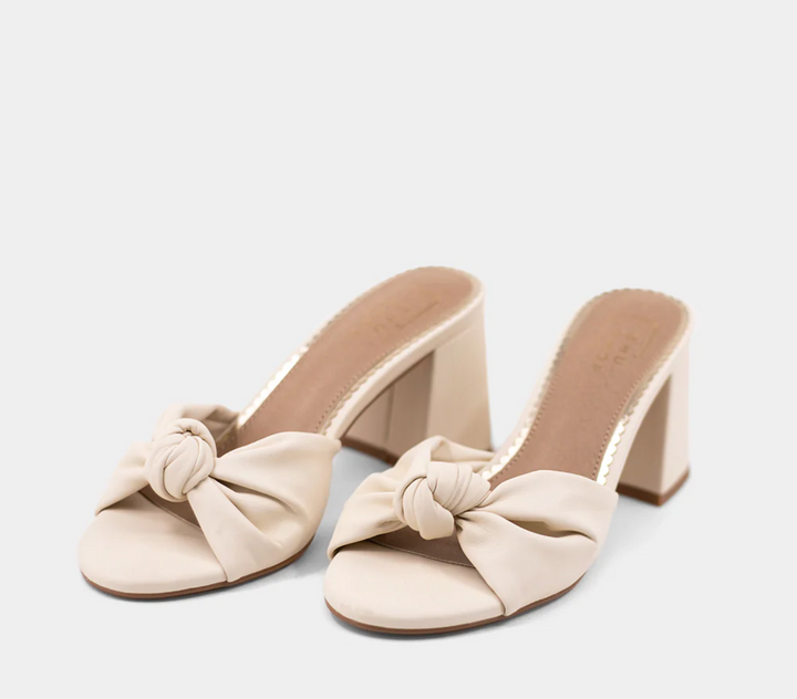 Emily Heeled Sandal, Bone