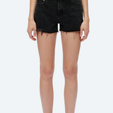 Ella Mid Rise Denim Shorts, Black