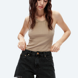 Ella Mid Rise Denim Shorts, Black