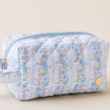 Essentials Quilted Cosmetic Pouch, Petal Parade Blue