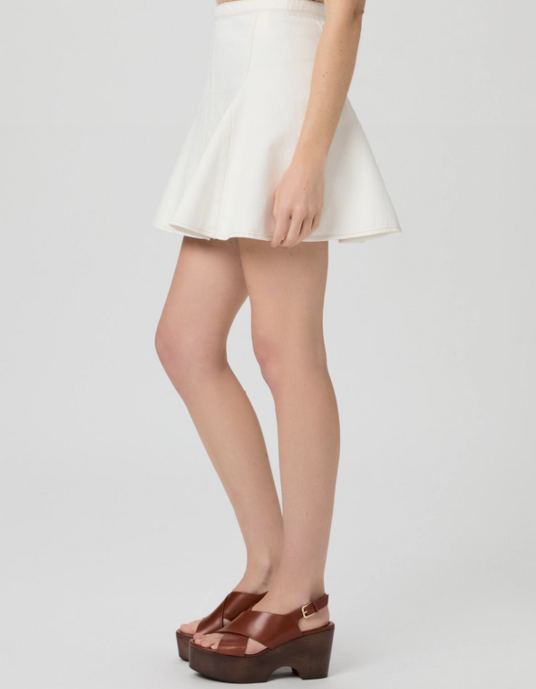 Adaline Mini Skirt, Contrast Ecru