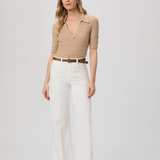 Anessa 31" Wide Leg Jean, Tonal Ecru