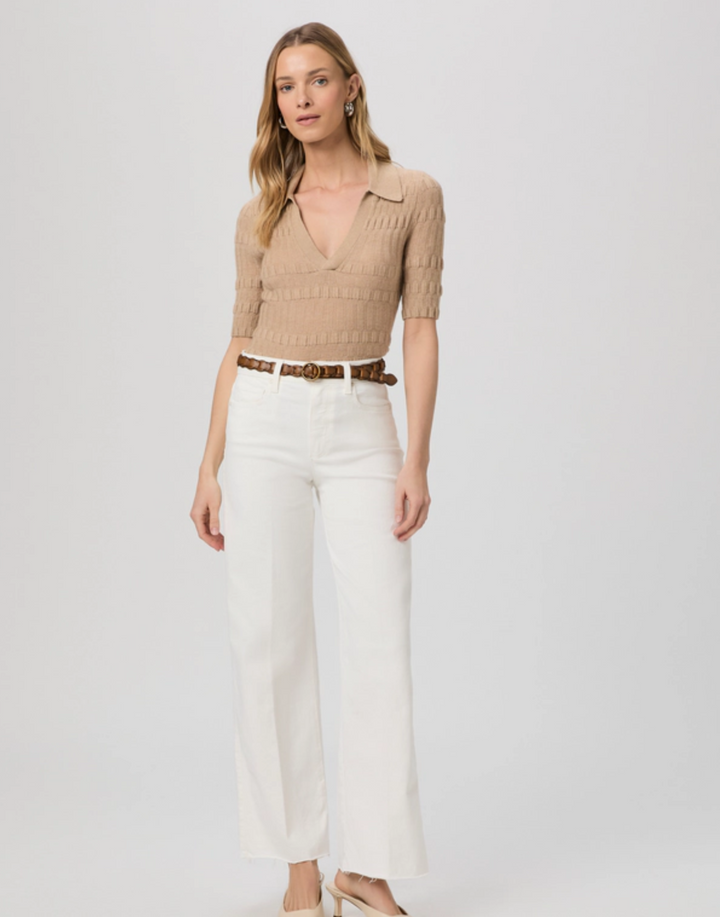 Anessa 31" Wide Leg Jean, Tonal Ecru