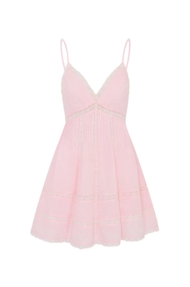 Docila Heritage Cotton Mini Dress, Pink