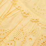 Janea Eyelet Lace Mini Halter Dress, Citron