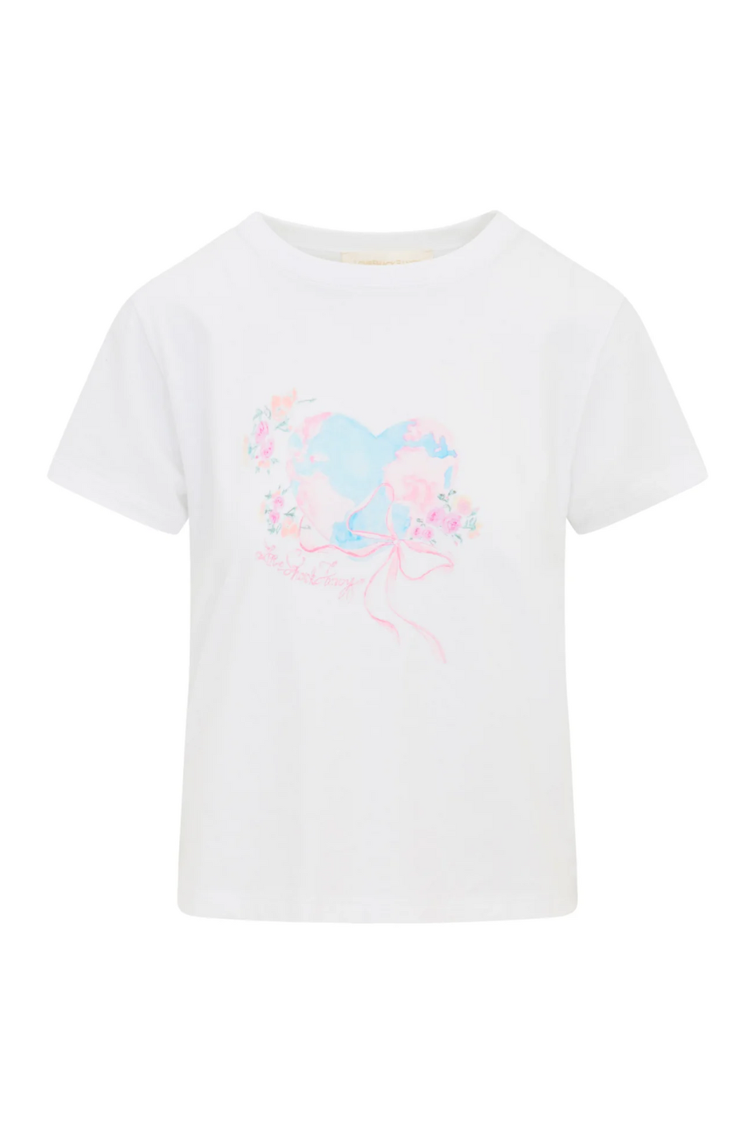 Lia Earth Day Tee, White/Blue Marble