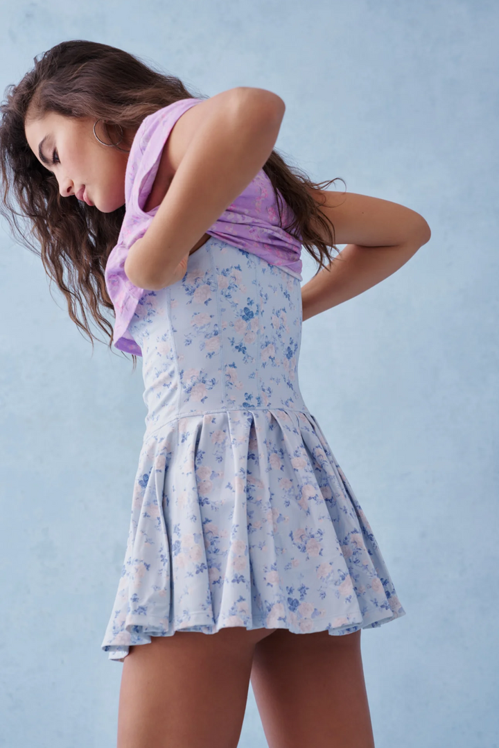 Hubert Floral Active Dress, Whisper Blue