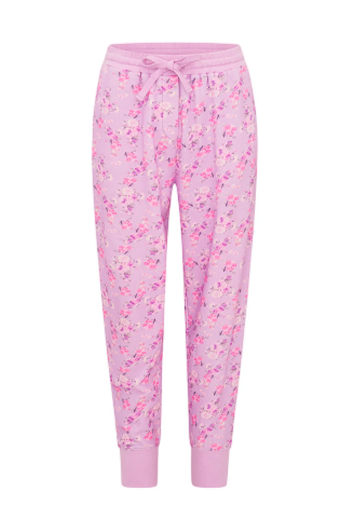 Lolana Floral Cotton Sweatpants, Hibiscus