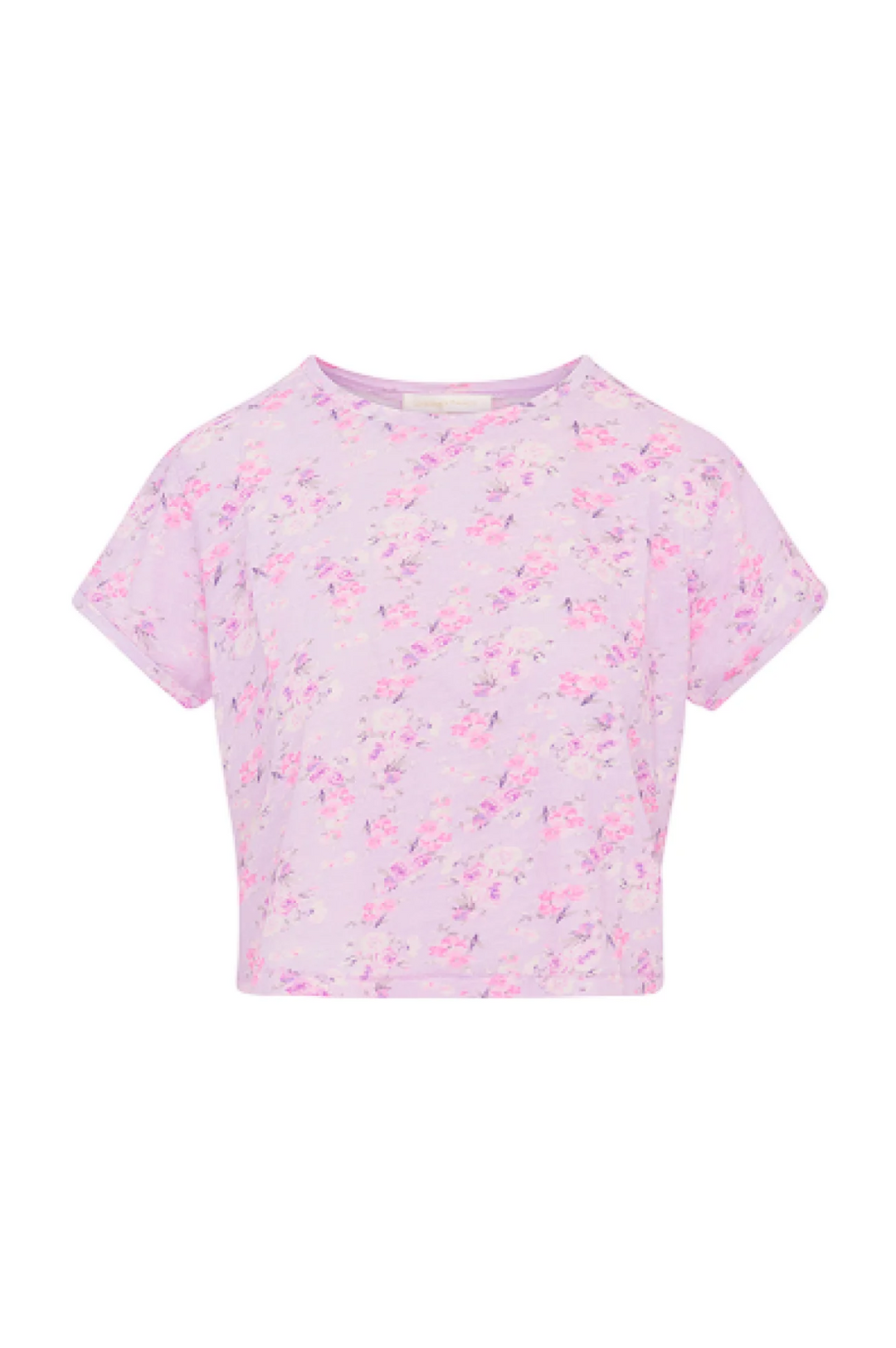 Rubin Cotton Cropped Tee, Hibiscus