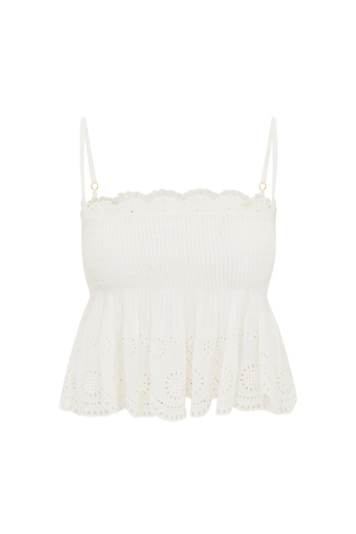 Condie Eyelet Lace Top, Optic White