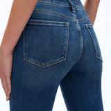 Mid Rise Cropped Bootcut Denim Jeans, Diamonds