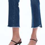 Mid Rise Cropped Bootcut Denim Jeans, Diamonds