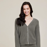 CozyChic Contrast Ribbed Cardigan, Olive Branch