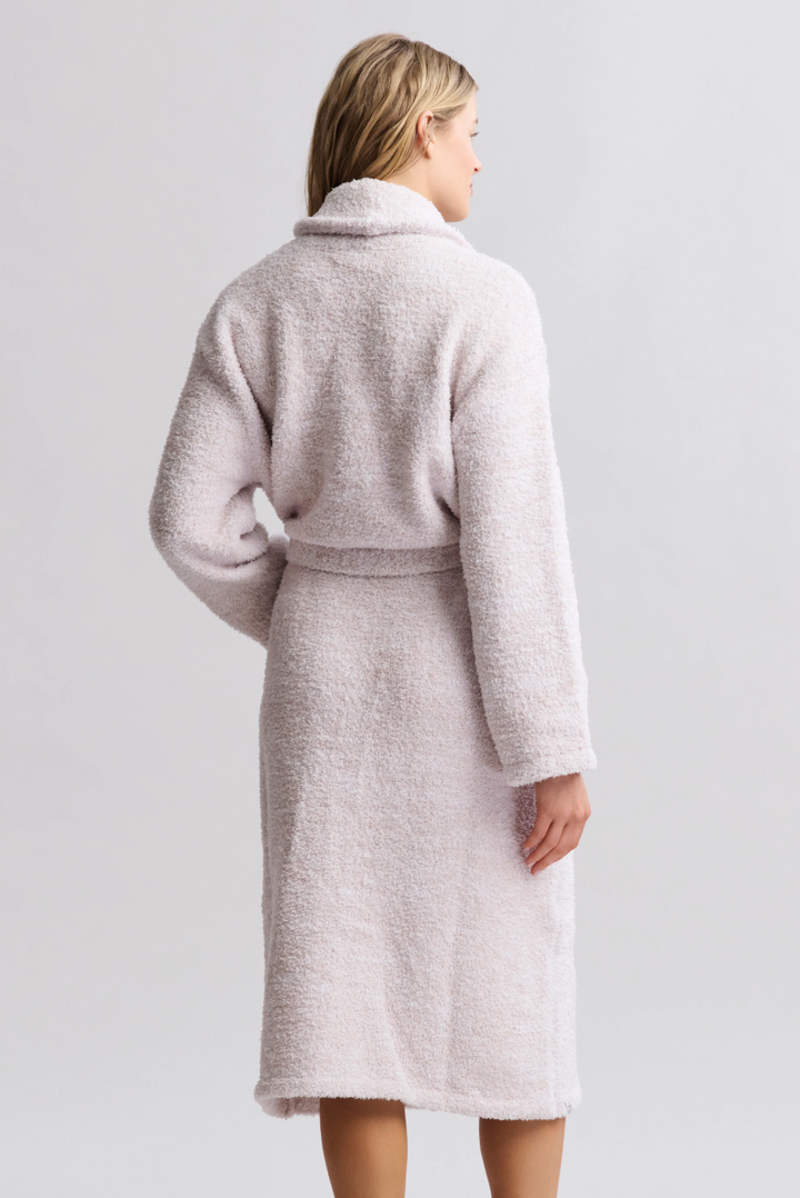 CozyChic Adult Robe, Heathered Stone/White
