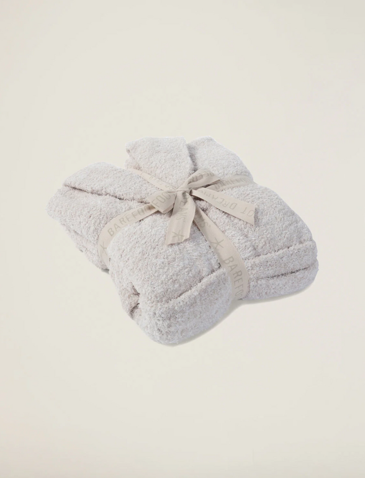 CozyChic Adult Robe, Heathered Stone/White