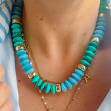 Turquoise Day Dream Beaded Necklace, Turquoise
